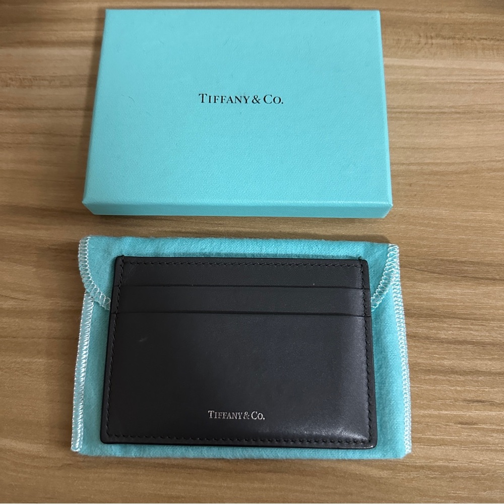 Tiffany & Co Black Leather Card Holder